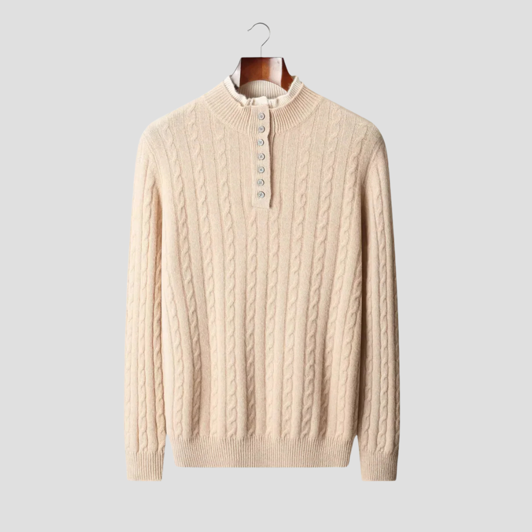 Kiton | Cable-Knit Button Sweater 1
