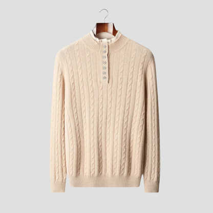 Kiton | Cable-Knit Button Sweater 1