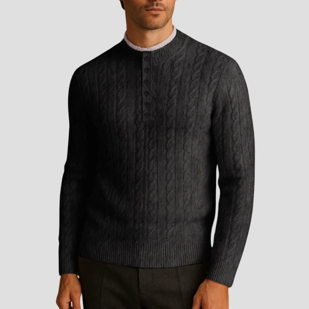 Kiton | Cable-Knit Button Sweater 4