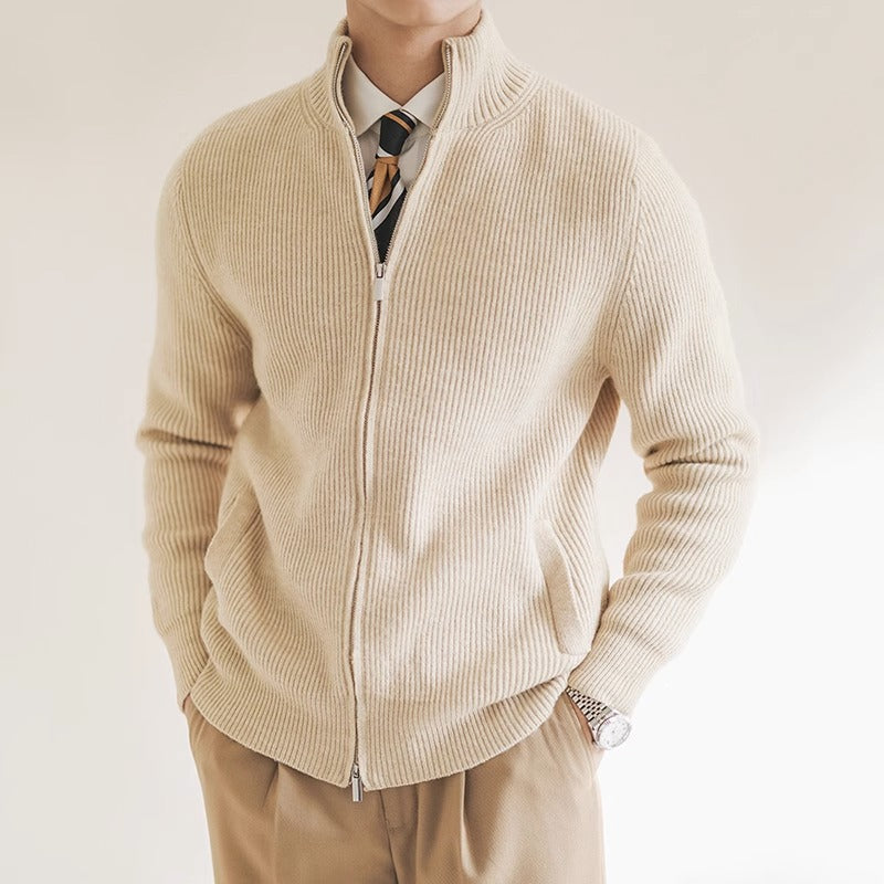Men's Classic Zipper Crew Neck Knit Sweater - VogeLuxe