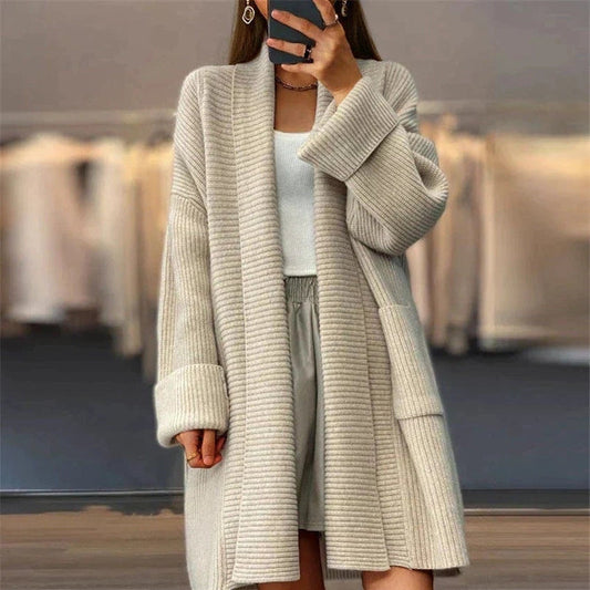 Comfortable Fleece Knit Jacket - VogeLuxe