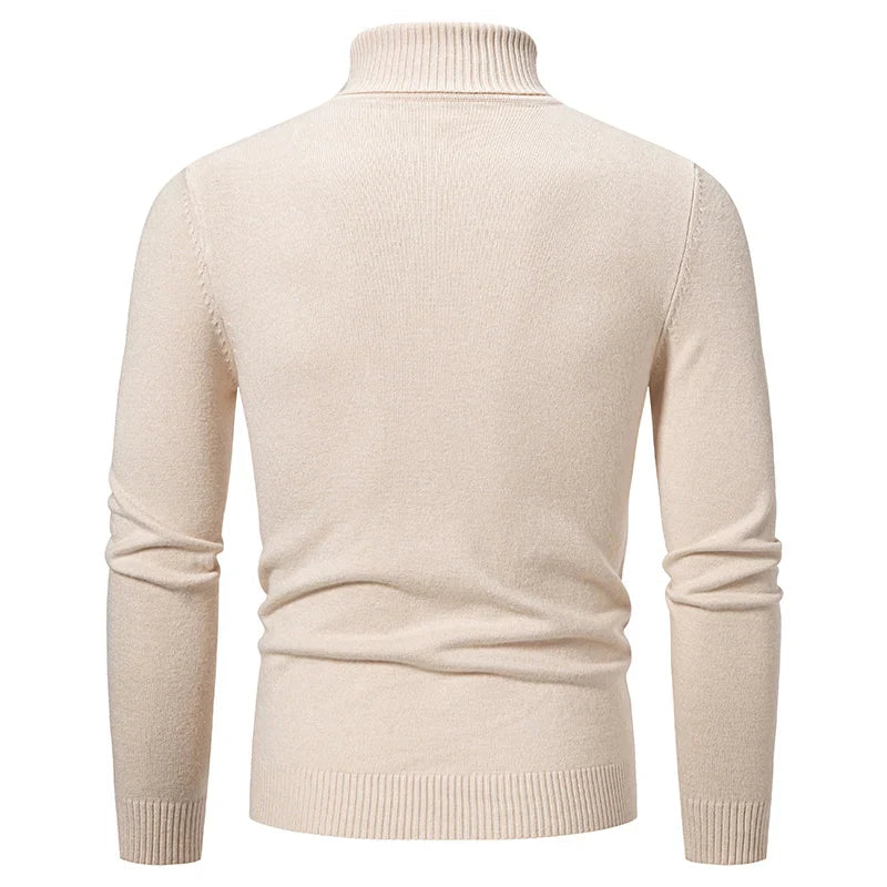 Knit Blend Sweater - Cable Texture & Adjustable Neck