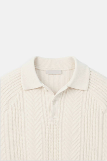 VogeLuxe | Men’s Textured Polo Collar Shirt