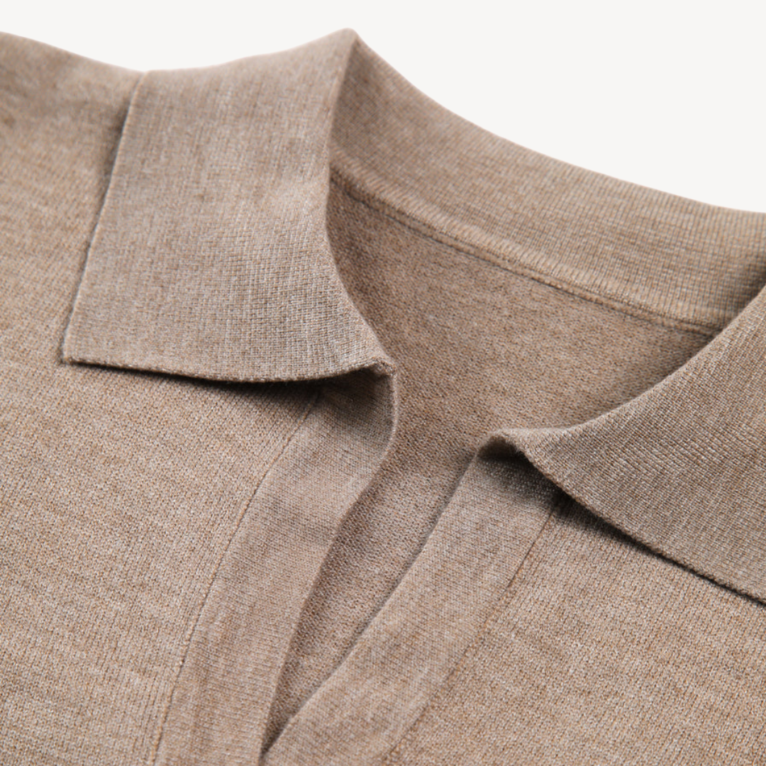 VogeLuxe | Women’s V-Neck Knit Polo Sweater