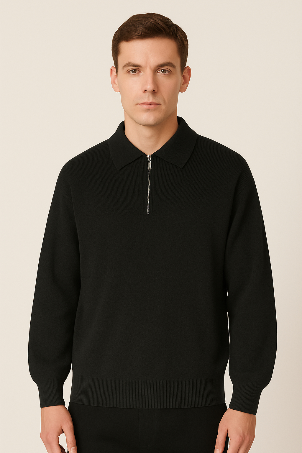VogeLuxe | Men’s Casual Half Zip Knit Sweater