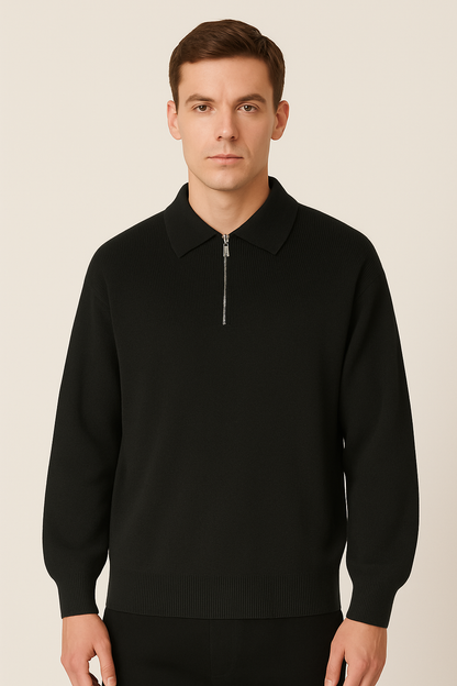 VogeLuxe | Men’s Casual Half Zip Knit Sweater