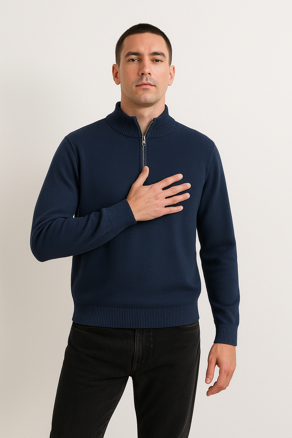VogeLuxe | Men’s Cashmere Semi High Neck Sweater