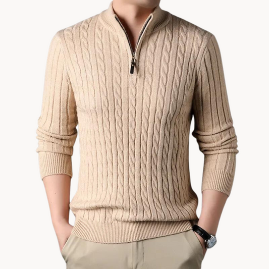 Knit Pullover - Short Zip Neck And Quick Airflow Control