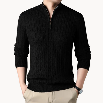Knit Pullover - Short Zip Neck And Quick Airflow Control