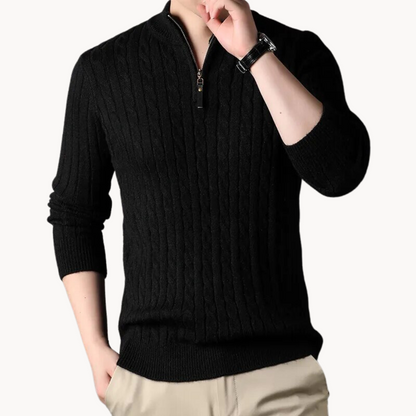 Knit Pullover - Short Zip Neck And Quick Airflow Control