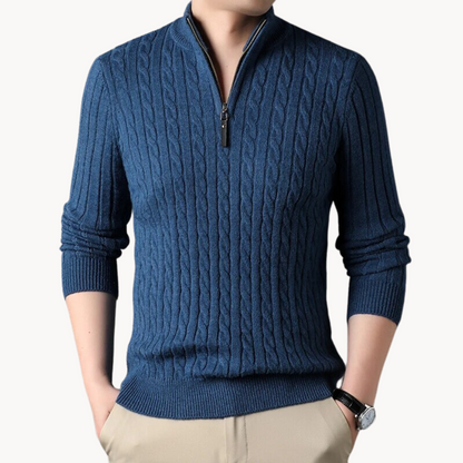 Knit Pullover - Short Zip Neck And Quick Airflow Control