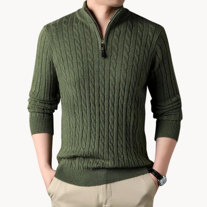 Knit Pullover - Short Zip Neck And Quick Airflow Control