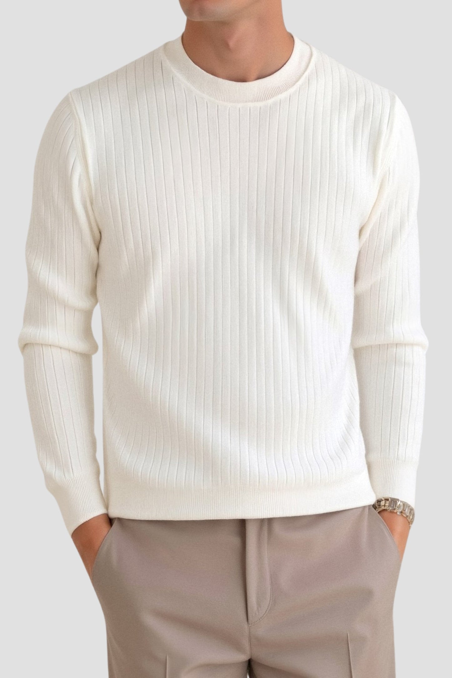 VogeLuxe | Men’s Classic Ribbed Knit Sweater