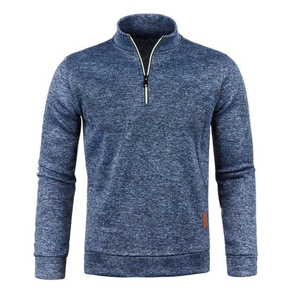 Knit Sweater – Structured Polo Collar & Heat Retention