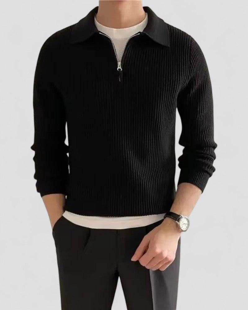 VogeLuxe | Men’s Ribbed Knit Polo