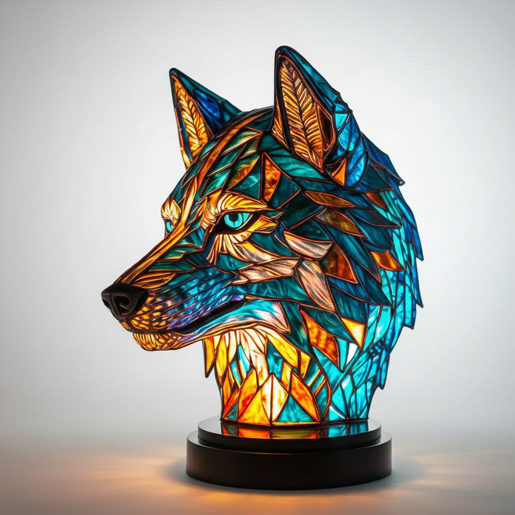 Colorful Stained Glass Animal Table Lamp