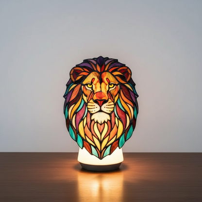 Colorful Stained Glass Animal Table Lamp