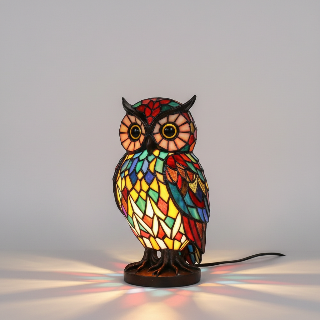 Colorful Stained Glass Animal Table Lamp