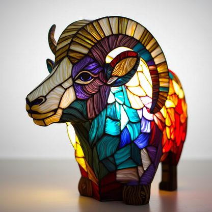Colorful Stained Glass Animal Table Lamp