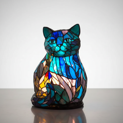 Colorful Stained Glass Animal Table Lamp