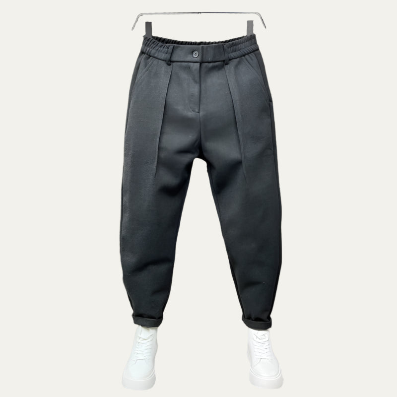 VogeLuxe | Men’s Voluminous Pleated Tapered Trousers