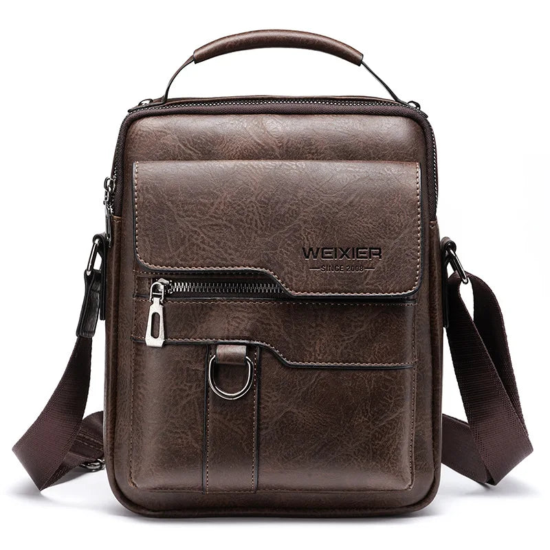 Real Leather Mens Crossbody Bag, Adjustable Shoulder Strap - VogeLuxe
