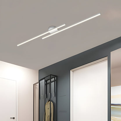 Sleek Silver LED Semi Flush Mount Ceiling Light