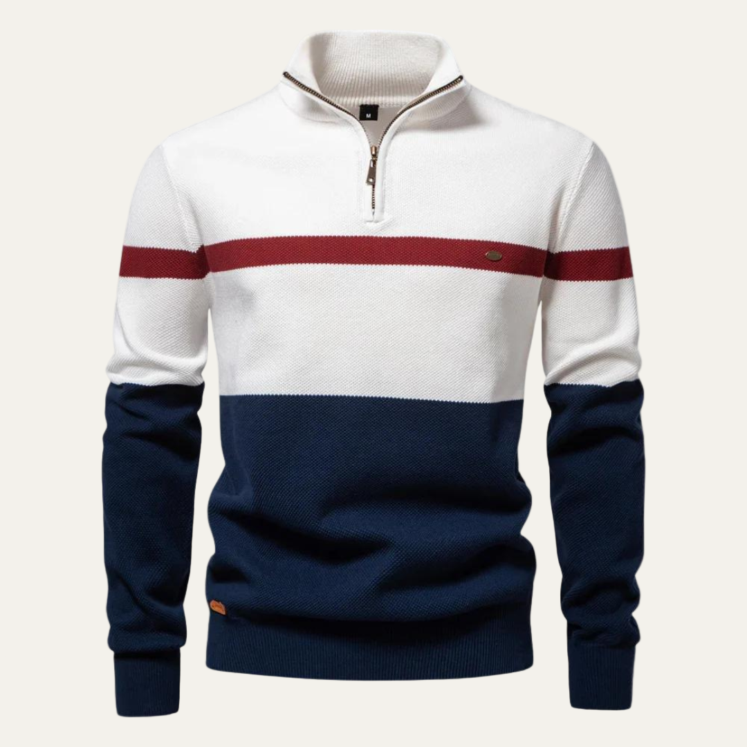 VogeLuxe | Men’s Stylish Quarter Zip Knit Sweater