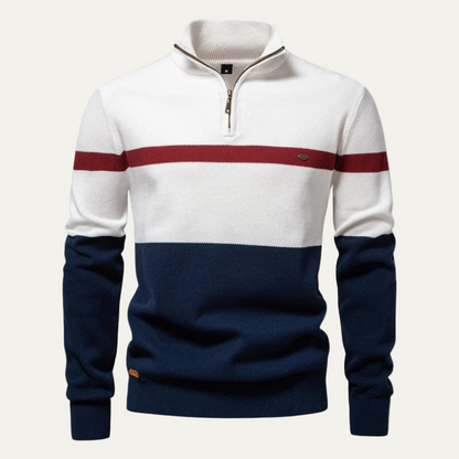 VogeLuxe | Men’s Stylish Quarter Zip Knit Sweater