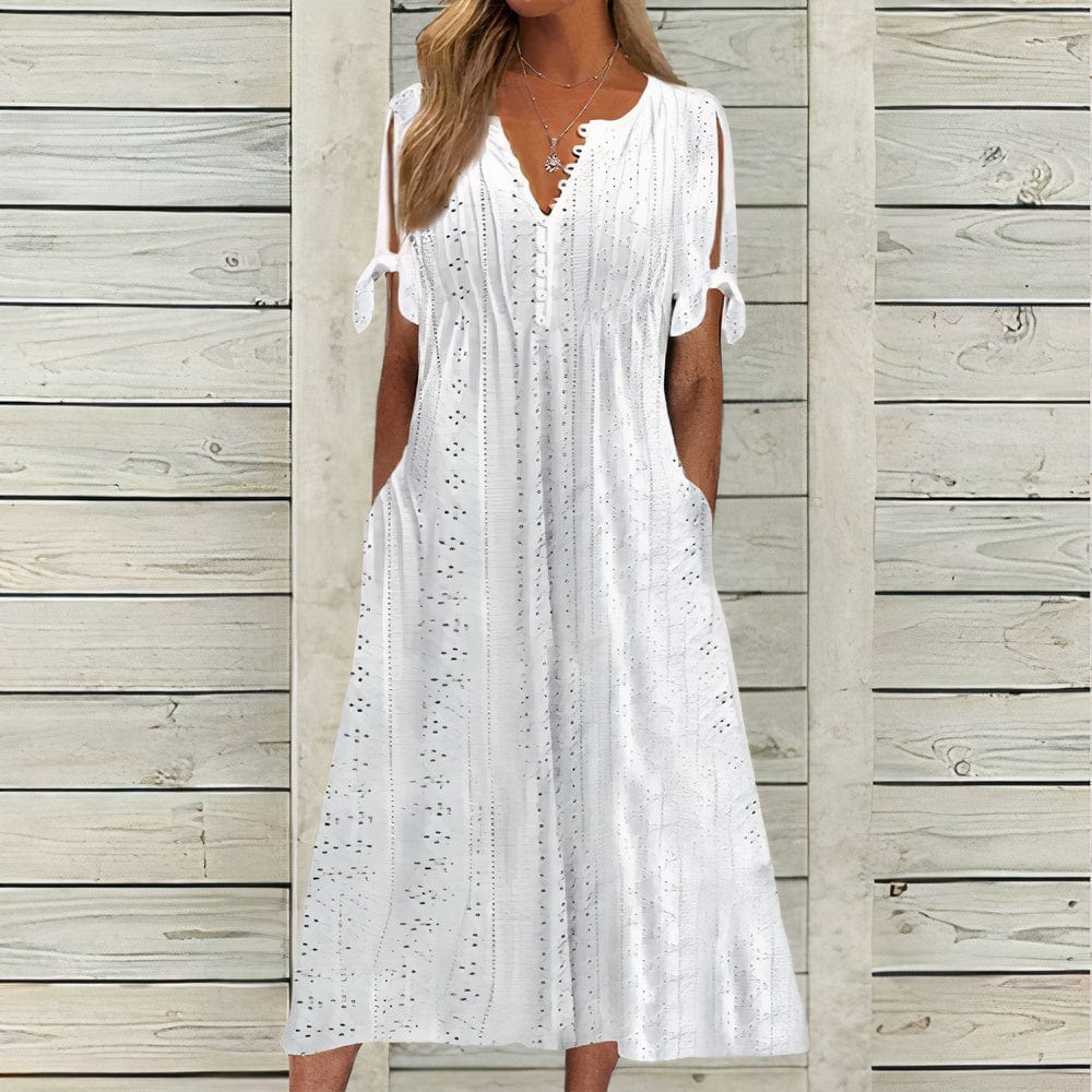 Comfy Lightweight Short Sleeve Midi Dress for Women
