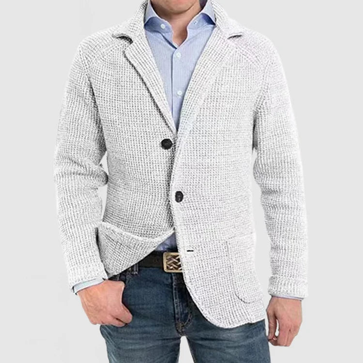 Classic Men's 2-Button Knit Jacket - VogeLuxe