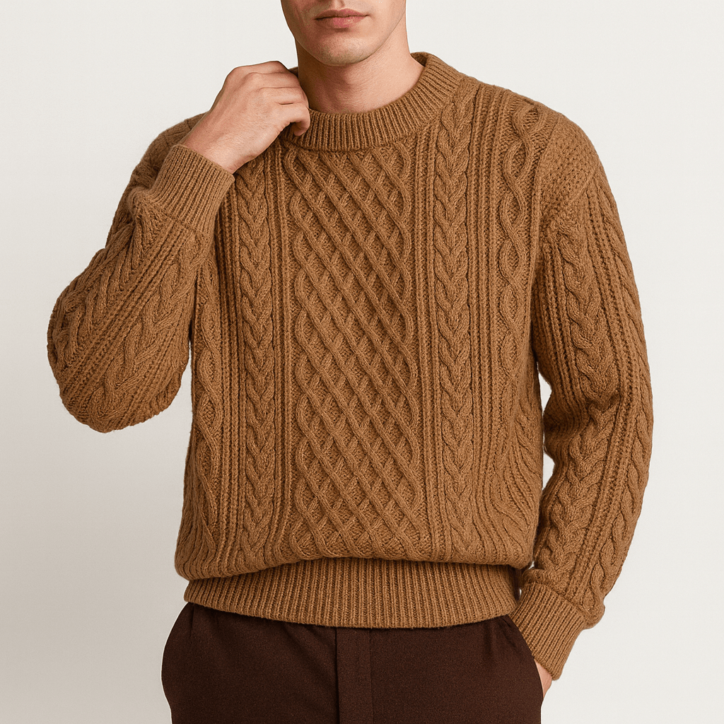 LUXEOUTFIT | Cable Knit Crew Neck Jumper 2