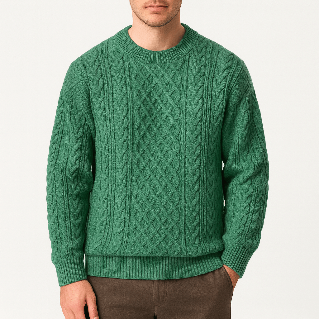 LUXEOUTFIT | Cable Knit Crew Neck Jumper 3
