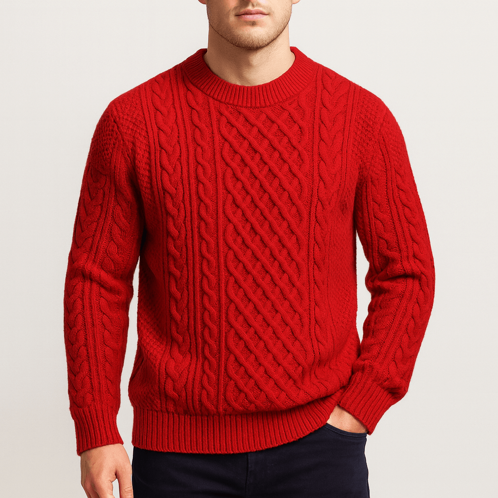 LUXEOUTFIT | Cable Knit Crew Neck Jumper 4