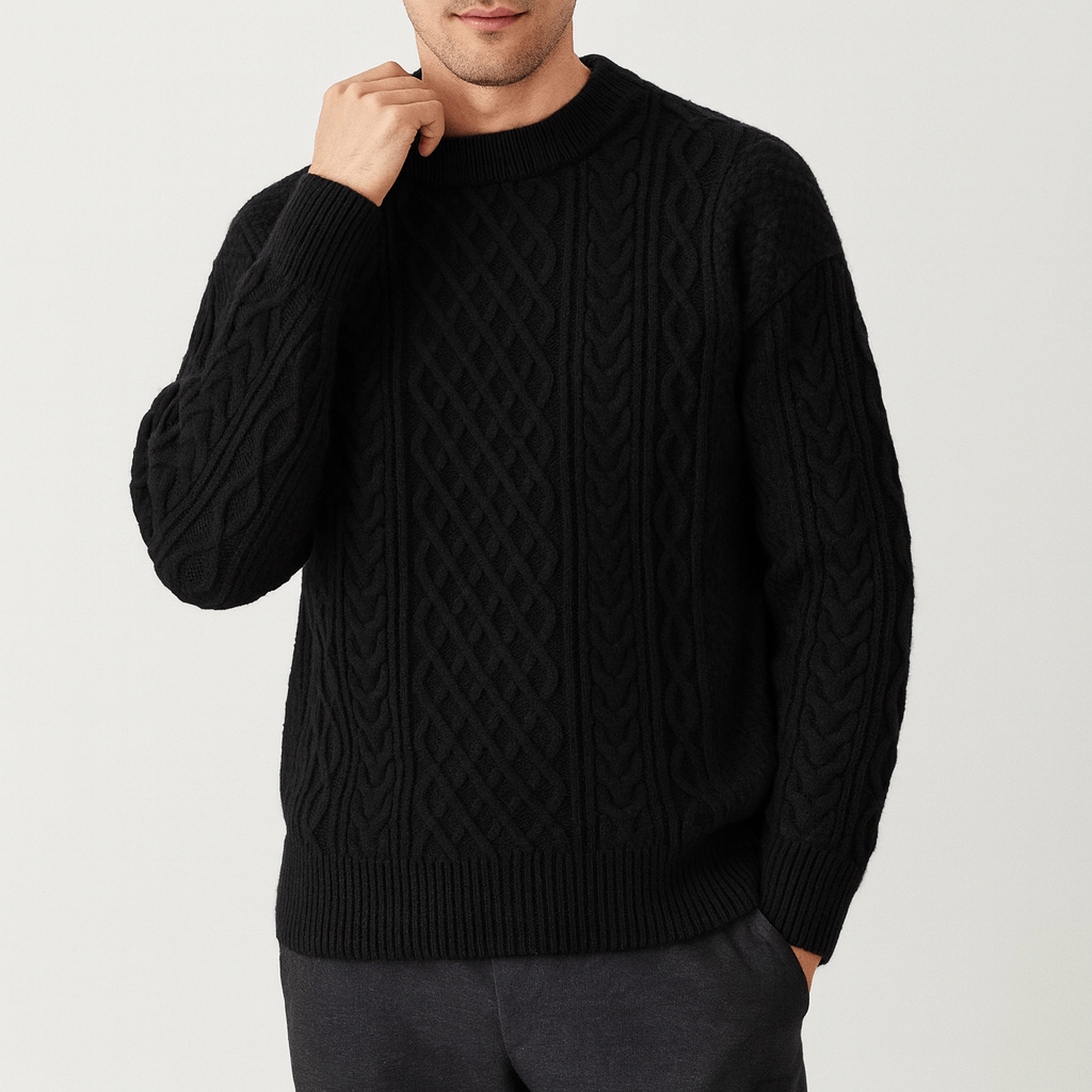 LUXEOUTFIT | Cable Knit Crew Neck Jumper 5