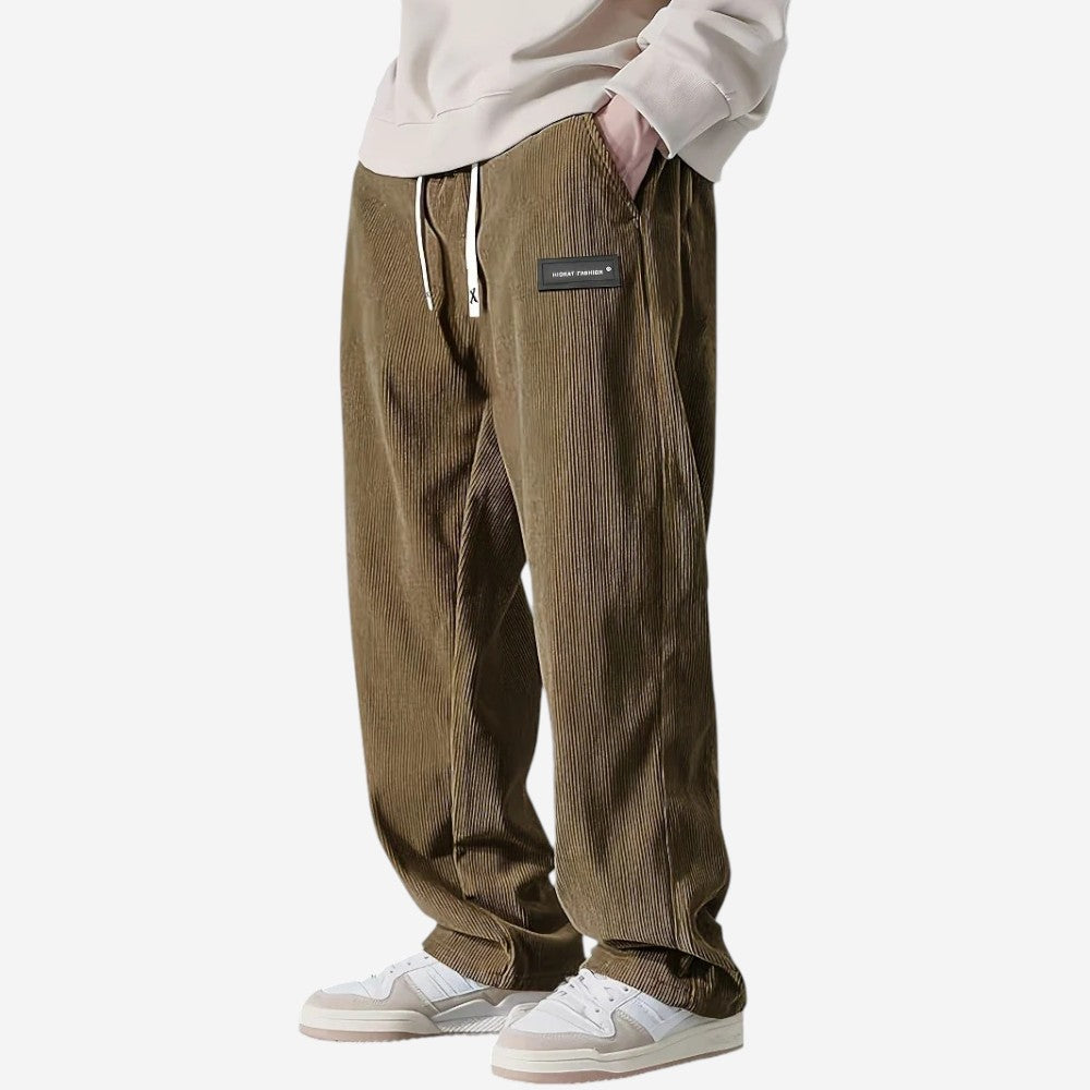 LUXEOUTFIT | Corduroy Straight Trousers 1