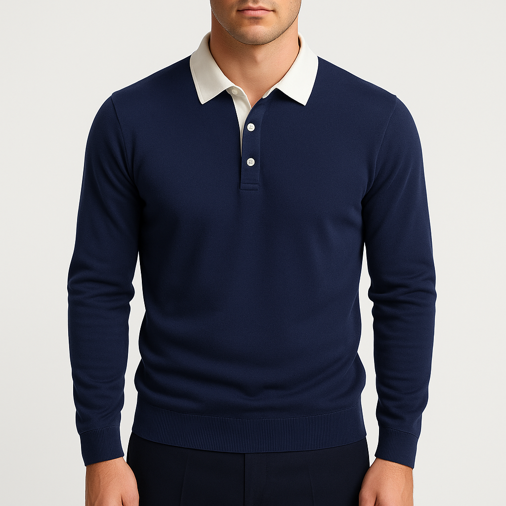 LUXEOUTFIT | Cotton Polo Sweater 4
