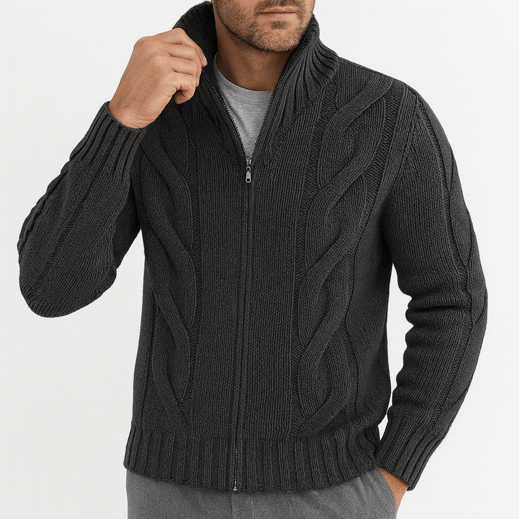 LUXEOUTFIT | Full-Zip Knit Cardigan 0