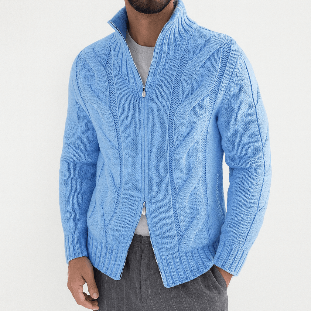 LUXEOUTFIT | Full-Zip Knit Cardigan 1