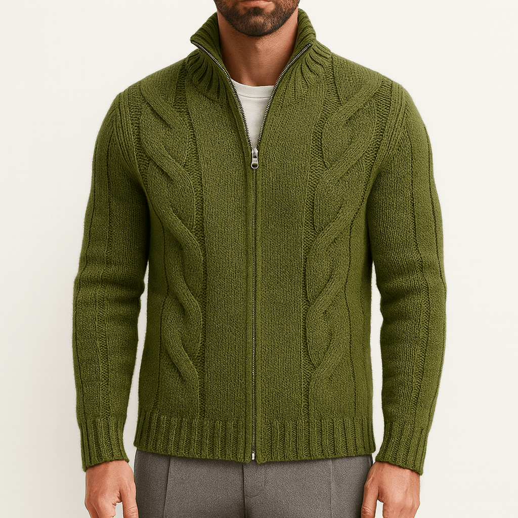 LUXEOUTFIT | Full-Zip Knit Cardigan 2