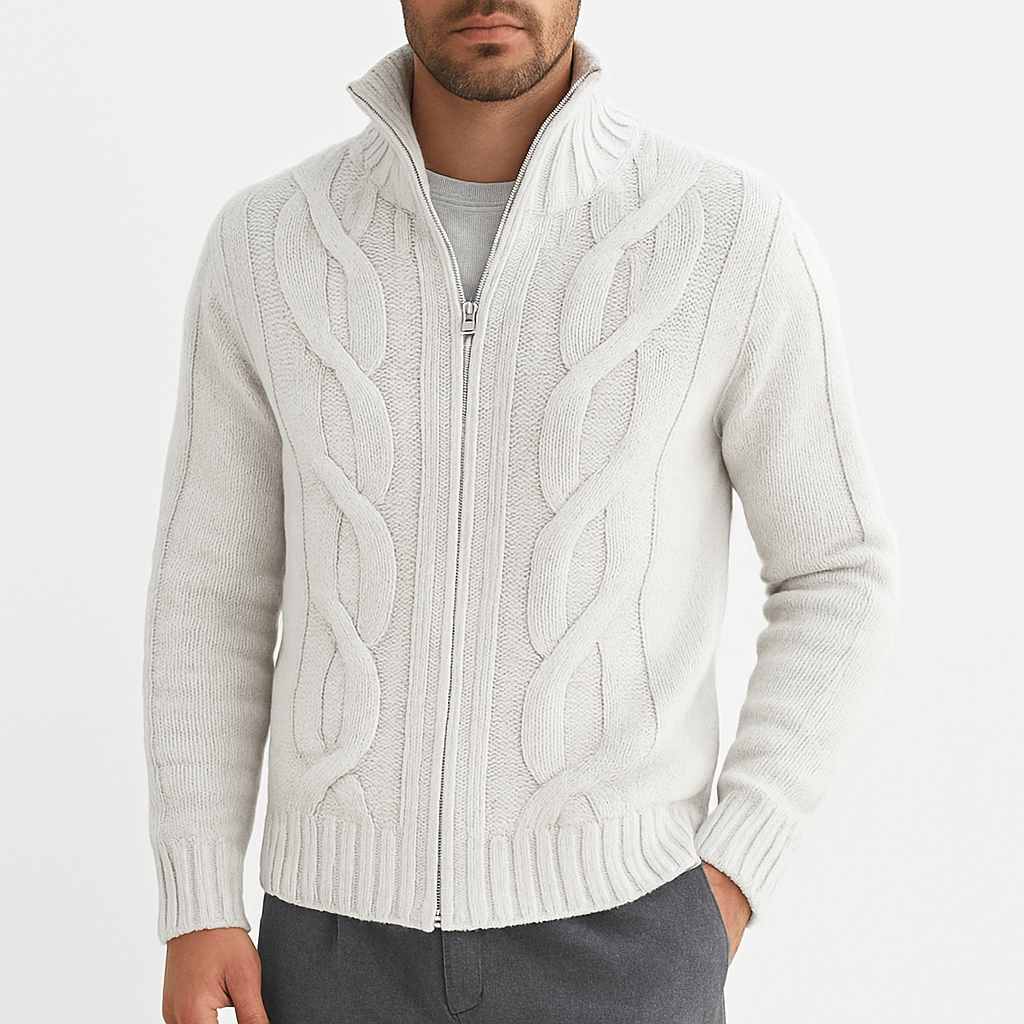 LUXEOUTFIT | Full-Zip Knit Cardigan 4
