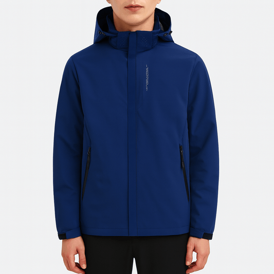 LUXEOUTFIT | Marine Blue Hooded Windbreaker 0