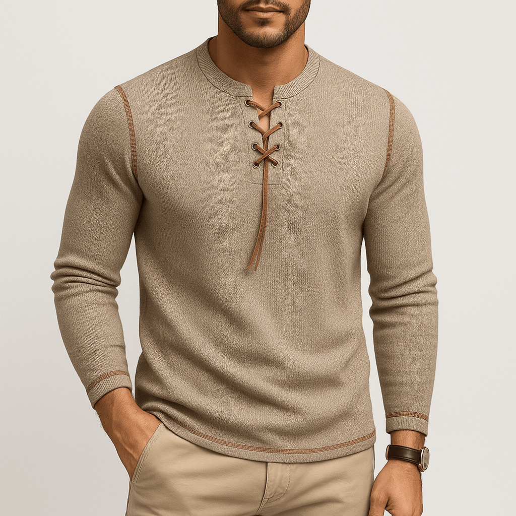 LUXEOUTFIT | Neck Long Sleeve Shirt 0