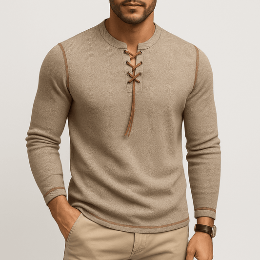 LUXEOUTFIT | Neck Long Sleeve Shirt 0