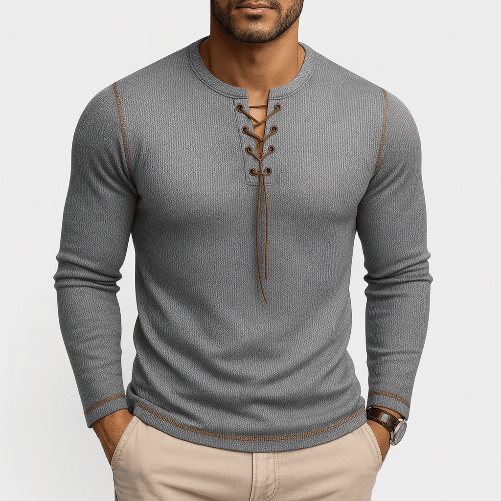 LUXEOUTFIT | Neck Long Sleeve Shirt 2