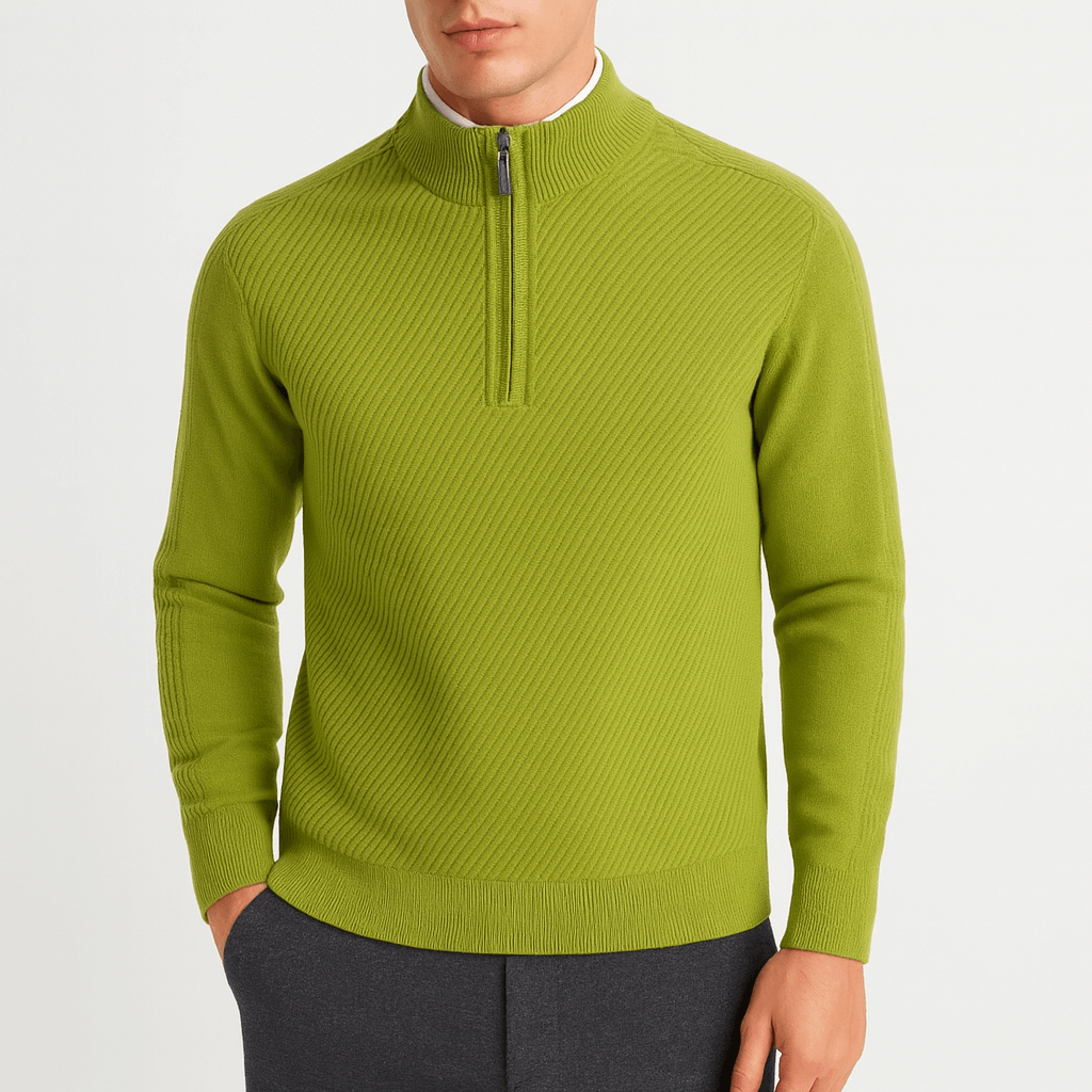 LUXEOUTFIT | Ribbed Half-Zip Sweater 1