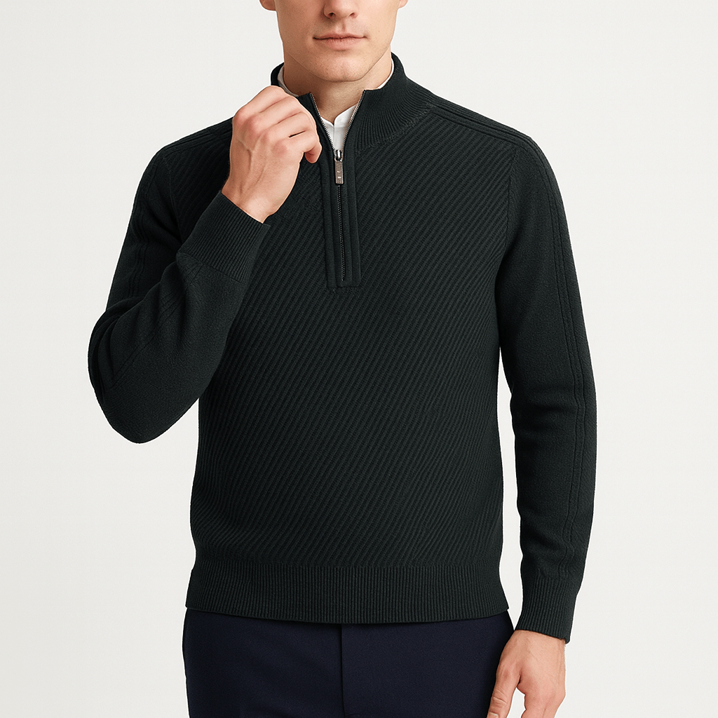 LUXEOUTFIT | Ribbed Half-Zip Sweater 5