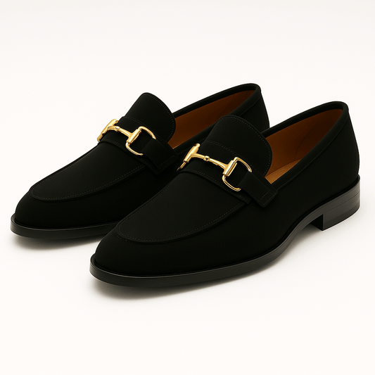LUXEOUTFIT | Sculpted Suede Horsebit Loafers 0