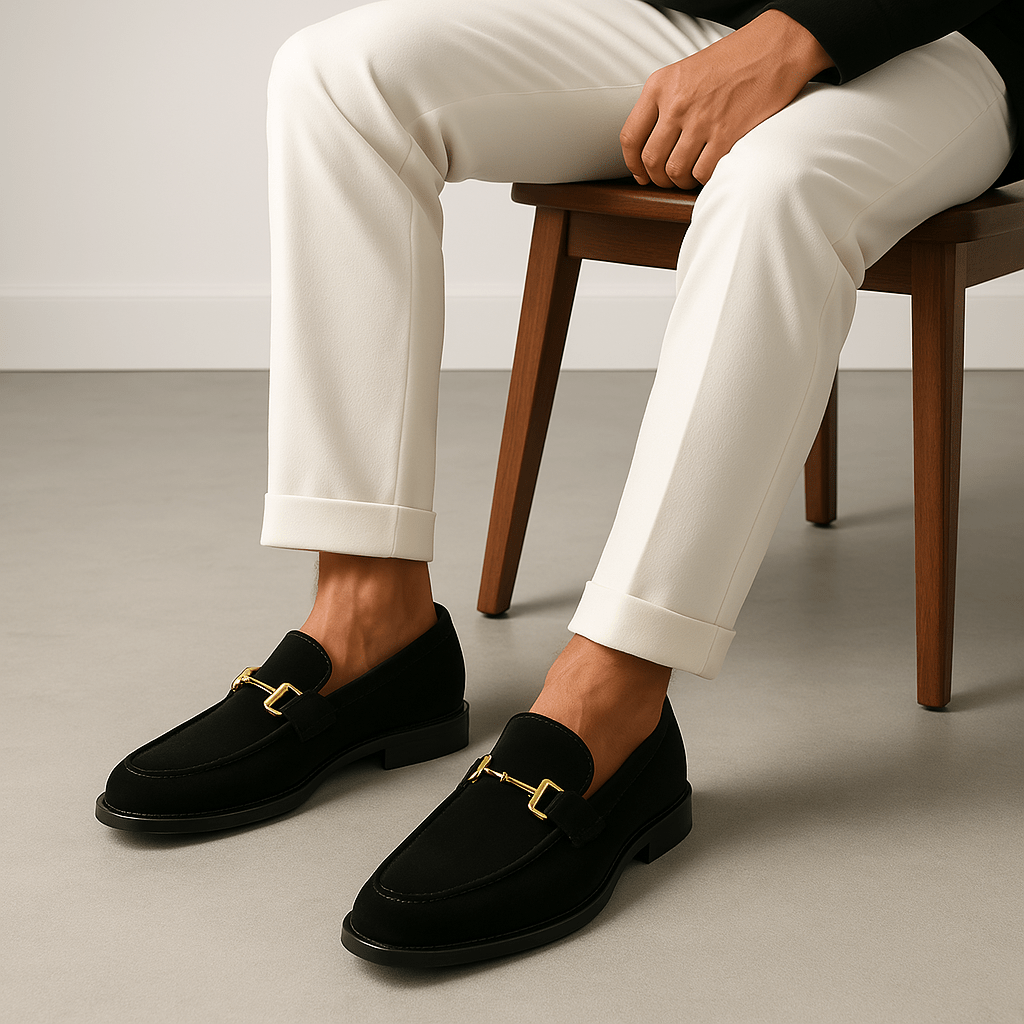 LUXEOUTFIT | Sculpted Suede Horsebit Loafers 1