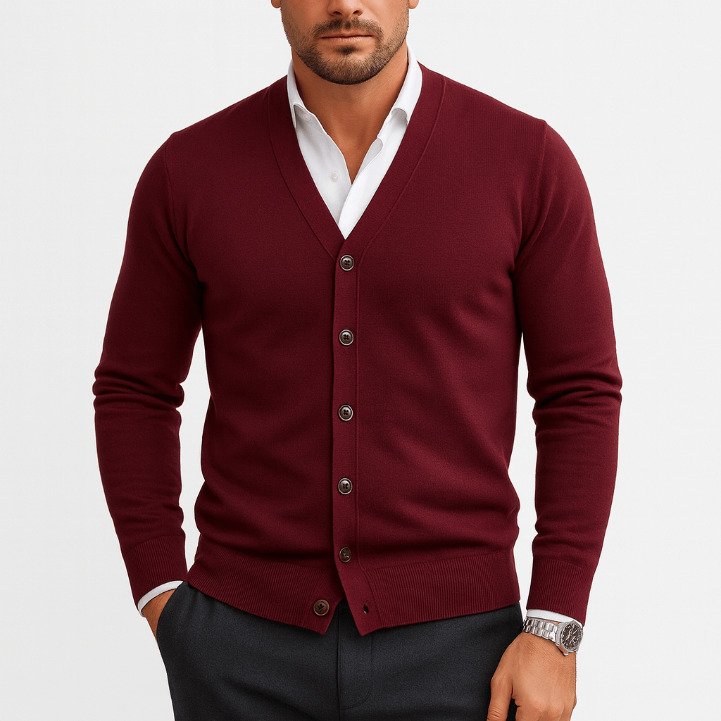 LUXEOUTFIT | Slim Fit V-Neck Cardigan 2